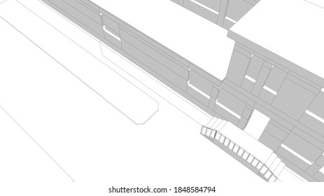 
architecture 3d visualization school grounds
