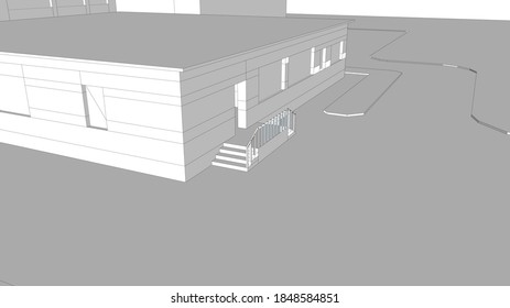
architecture 3d visualization school grounds