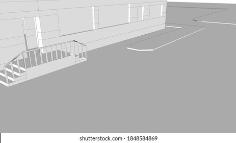 
architecture 3d visualization school grounds