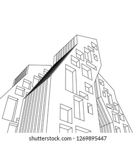 architecture abstract, 3d illustration