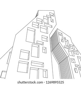 architecture abstract, 3d illustration