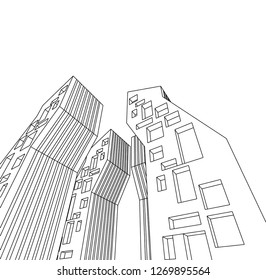 architecture abstract, 3d illustration