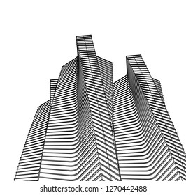 architecture abstract, 3d illustration