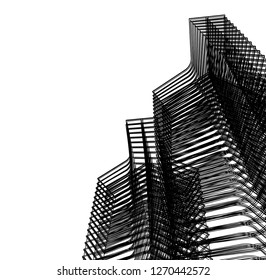 architecture abstract, 3d illustration