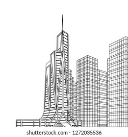 architecture abstract, 3d illustration
