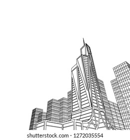 architecture abstract, 3d illustration