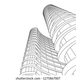 architecture abstract, 3d illustration