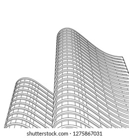 architecture abstract, 3d illustration