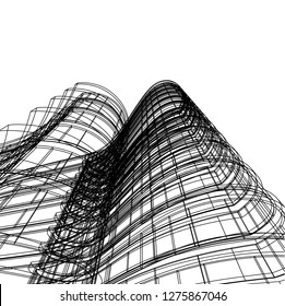 architecture abstract, 3d illustration