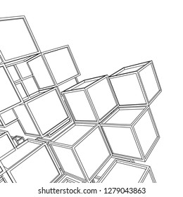 architecture abstract, 3d illustration