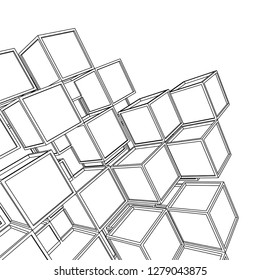 architecture abstract, 3d illustration