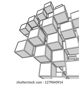 architecture abstract, 3d illustration