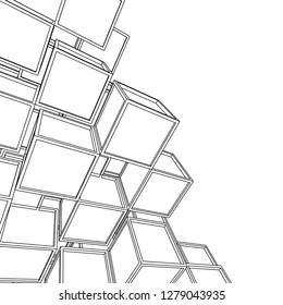 architecture abstract, 3d illustration
