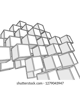 architecture abstract, 3d illustration