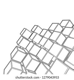 architecture abstract, 3d illustration