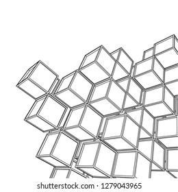 architecture abstract, 3d illustration