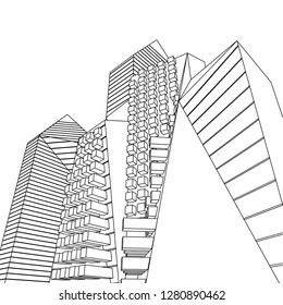 architecture abstract, 3d illustration
