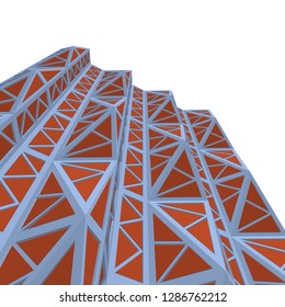 architecture abstract, 3d illustration