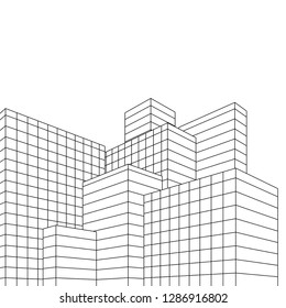 architecture abstract, 3d illustration