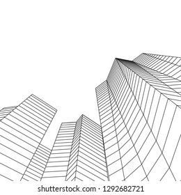 architecture abstract, 3d illustration