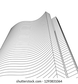 architecture abstract, 3d illustration