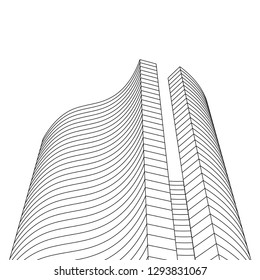architecture abstract, 3d illustration