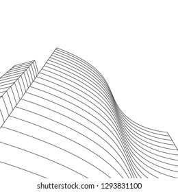 architecture abstract, 3d illustration