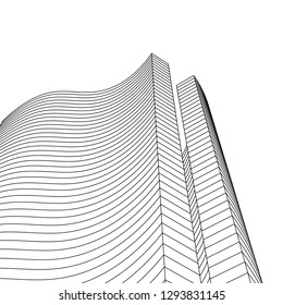architecture abstract, 3d illustration
