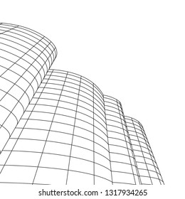 architecture abstract, 3d illustration