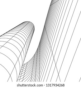 architecture abstract, 3d illustration