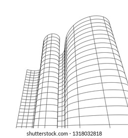 architecture abstract, 3d illustration