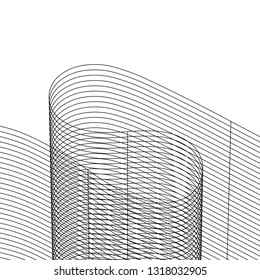 architecture abstract, 3d illustration