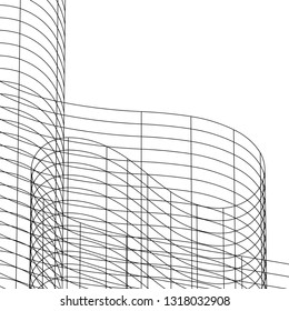 architecture abstract, 3d illustration