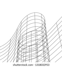 architecture abstract, 3d illustration