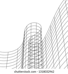 architecture abstract, 3d illustration