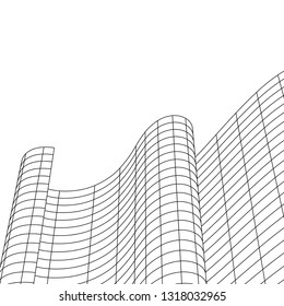 architecture abstract, 3d illustration