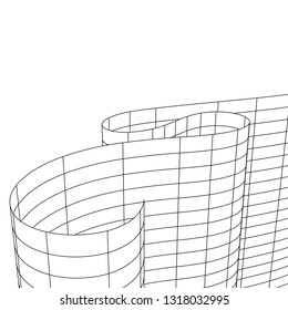 architecture abstract, 3d illustration