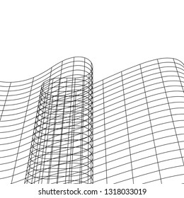 architecture abstract, 3d illustration