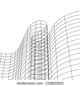 architecture abstract, 3d illustration
