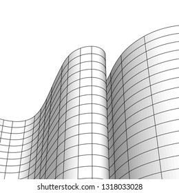 architecture abstract, 3d illustration