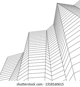 architecture abstract, 3d illustration