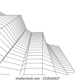 architecture abstract, 3d illustration