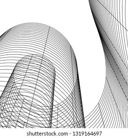 architecture abstract, 3d illustration