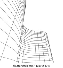 architecture abstract, 3d illustration