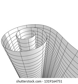 architecture abstract, 3d illustration