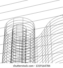 architecture abstract, 3d illustration