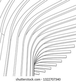 architecture abstract, 3d illustration