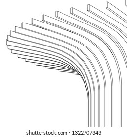 architecture abstract, 3d illustration