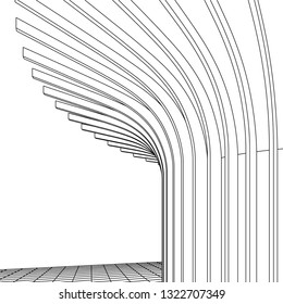 architecture abstract, 3d illustration