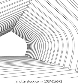 architecture abstract, 3d illustration